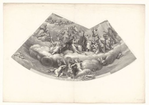 Ceiling paintings in the dome of the church Val-de-Grâce: among others David and Moses