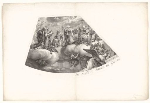 Ceiling paintings in the dome of the church Val-de-Grâce: among others a pope