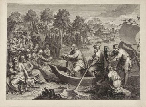 Christ preaching from a boat