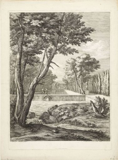 Landscape with Two Men at a Fountain