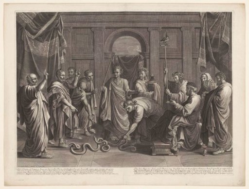 Moses turns his staff into a serpent
