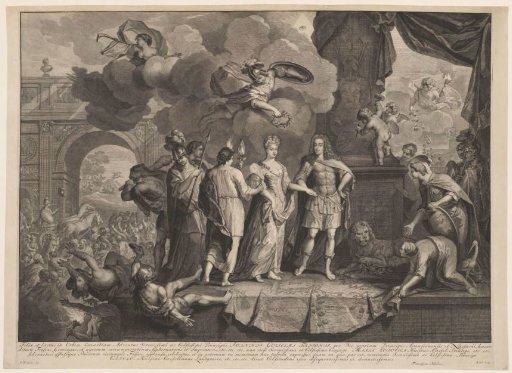Satirical Print on the Arrival of Johan Willem Friso and Maria Louisa in Leeuwarden
