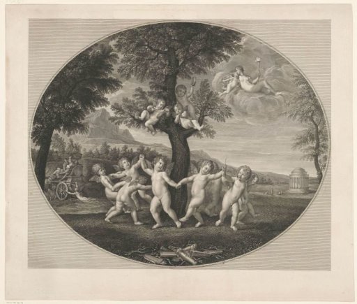 Putti dancing around a tree
