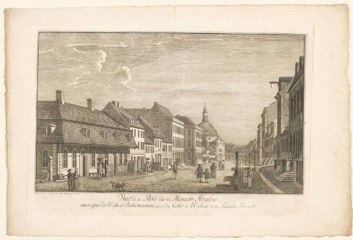 View of the Mauerstrasse with the Bethlehem Church in Berlin