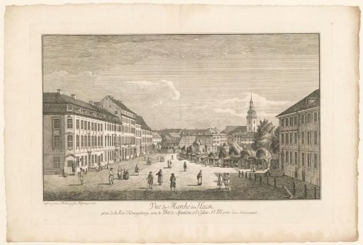 View of the Hackescher Markt in Berlin, with the Marienkirche in the background