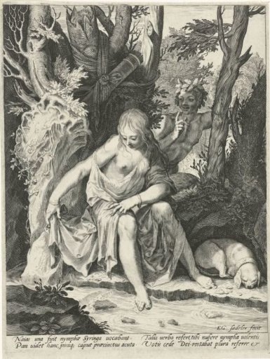 Pan Spying on the Nymph Syrinx