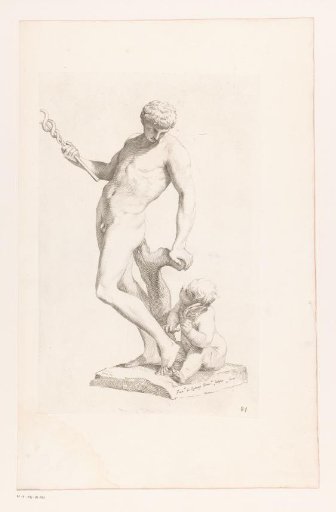 Statue of Mercury with a putto at his feet