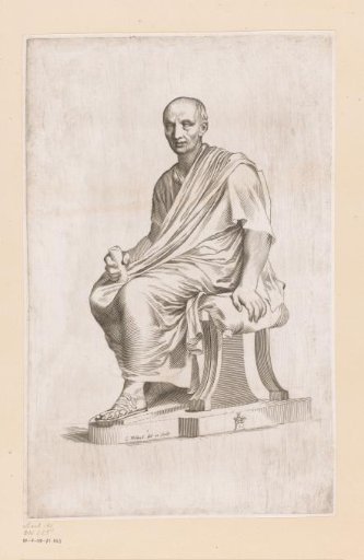 Statue of a man seated on a bench