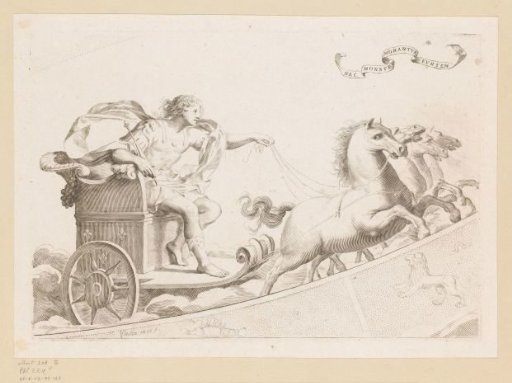 Louis XIV of France driving a chariot through the zodiac