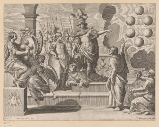 Allegory with soldiers and the coat of arms of the Medicis