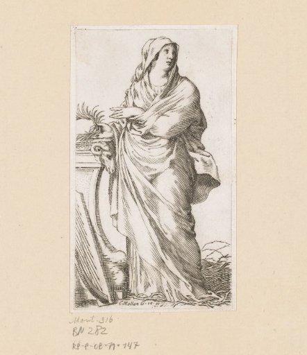 Staande vrouw met palmtak