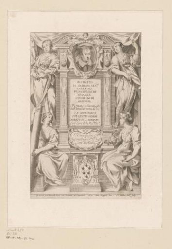 Monument with the portrait of Catherine de' Medici, surrounded by the four Graces