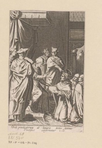 St. Dominic receiving the bull confirming his order from the hands of Pope Honorius III