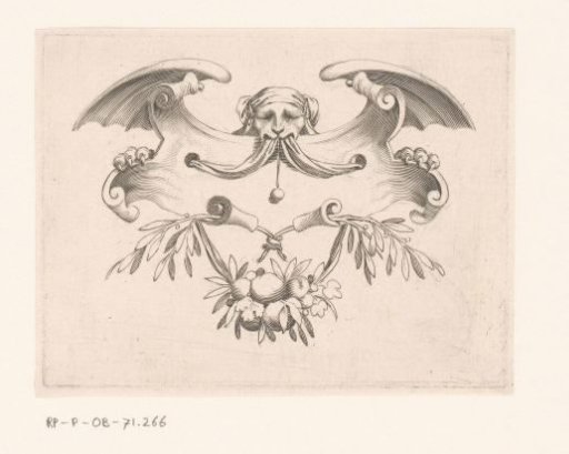 Cul-de-lampe with lion's head