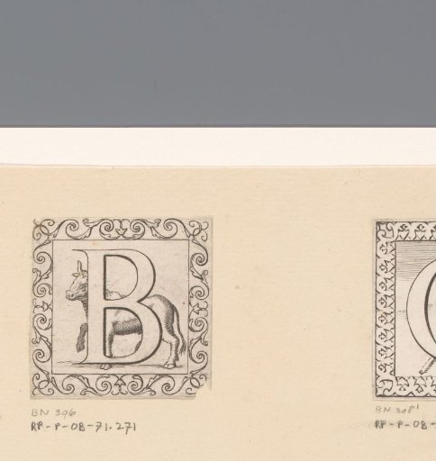 Letter B with a bull