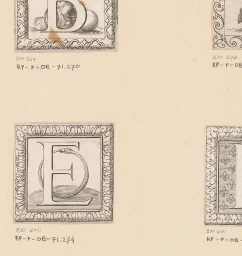 Letter E with an ouroboros