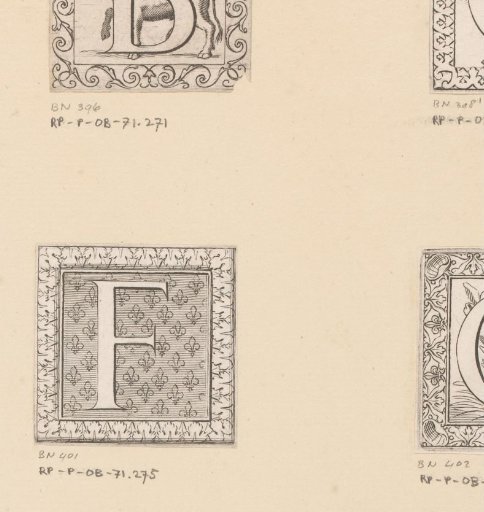 Letter F with fleurs-de-lis