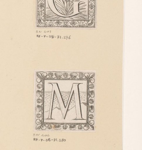 Letter M with a face on the sea