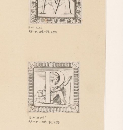 Letter P with a beggar