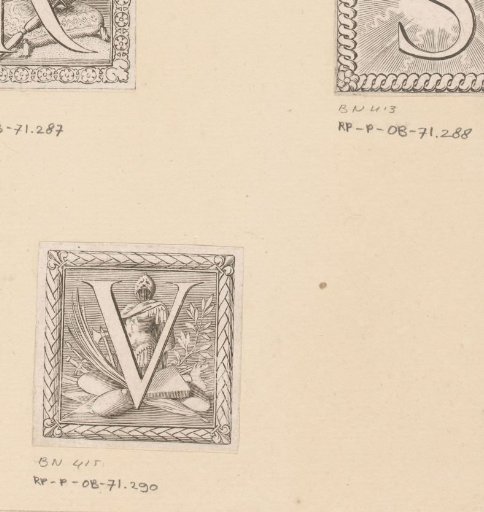 Letter V with armor