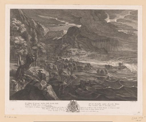 Coastal landscape in a storm
