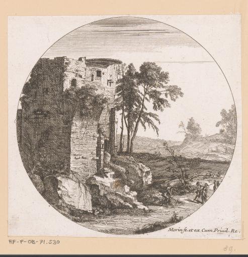 Landscape with ruins on the left
