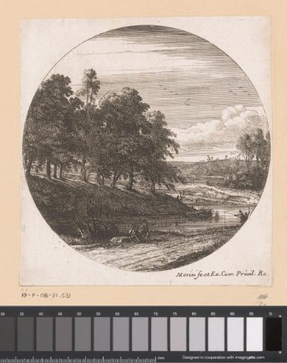 Landscape with a path along a river with figures