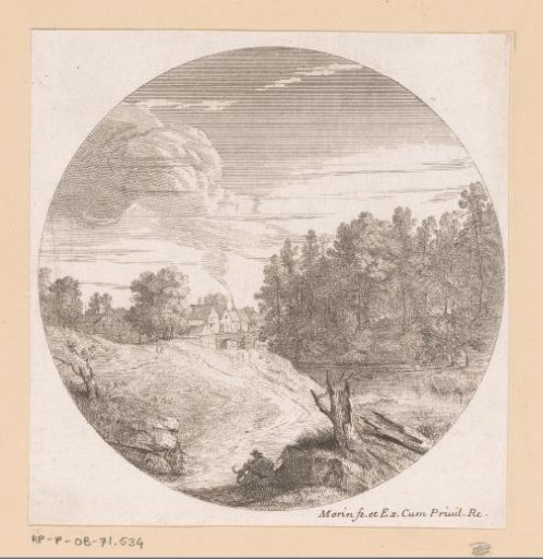 Landscape with a path to a village