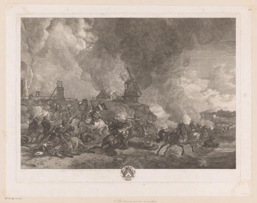 Mounted combat in front of a mill