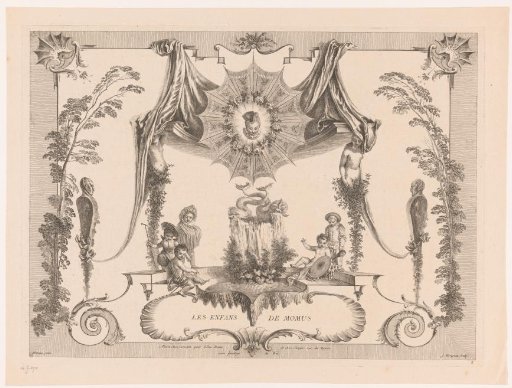 Design for wainscoting with children at a fountain