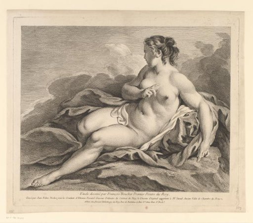Naked pointing woman