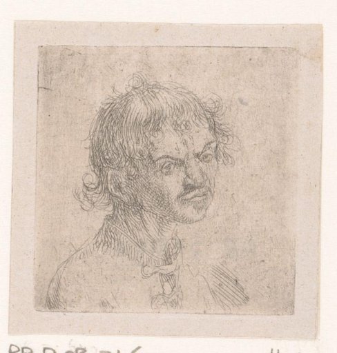 Head of a man with moustache