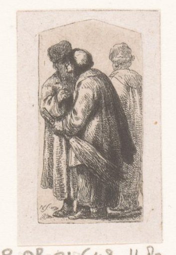 Three men, one with a short broom
