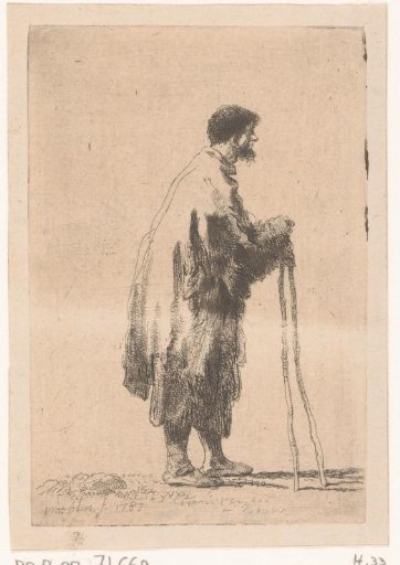 Beggar with crutches