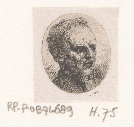 Head of a man with sideburns