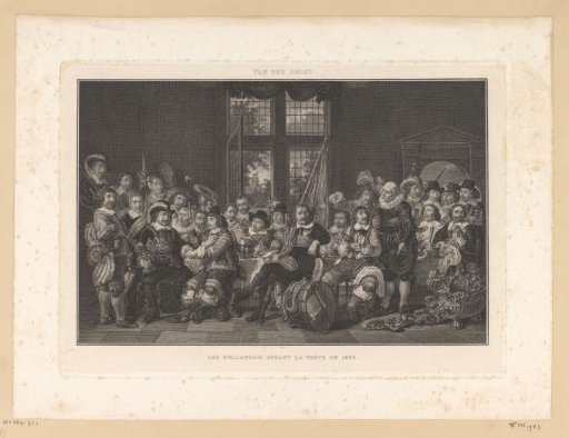 The Shooters' Feast in the Crossbow Guildhall or St. George's Guildhall in Amsterdam to Celebrate the Signing of the Peace of Münster, 18 June 1648