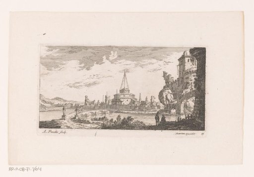 Bridge over a river to a walled city