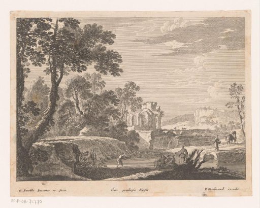 Landscape with ruins and fishermen