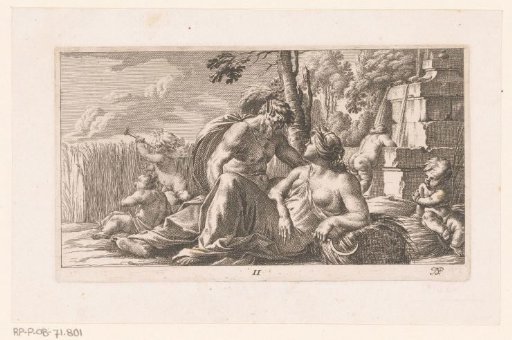 Satyr and Nymph Resting by a Fountain during the Harvest