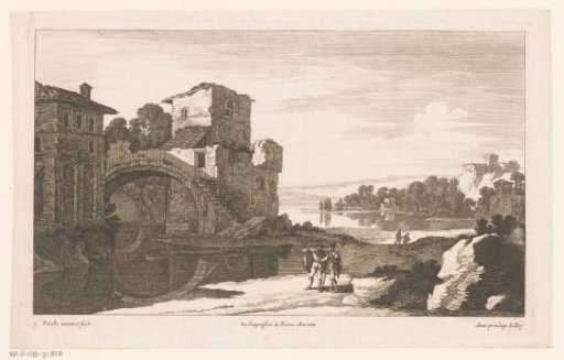 River Landscape with a Ruin with an Arch Bridge
