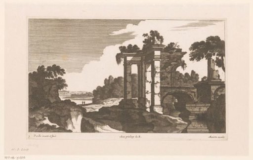 Landscape with antique ruins