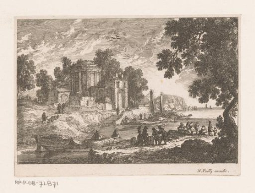 Landscape with the loading of a boat