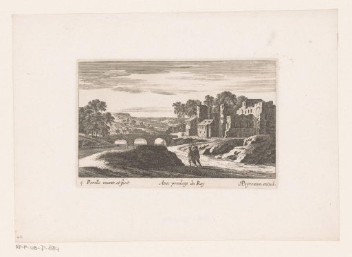Landscape with a ruin by a bridge