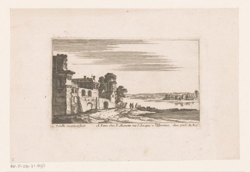 Landscape with buildings by the river