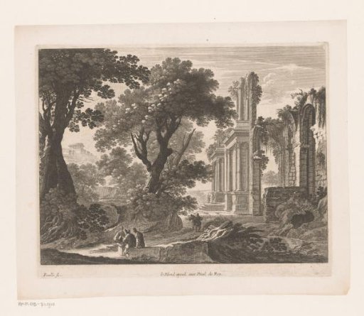 Landscape with figures near a ruin
