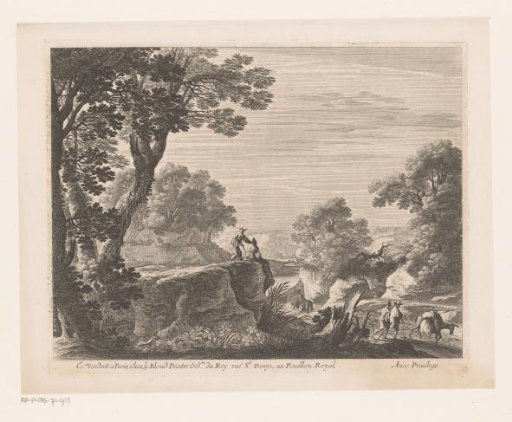 Landscape with figures on a rock