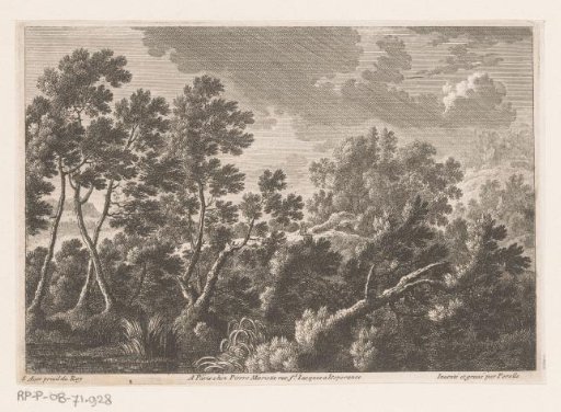 Forest landscape with shepherds
