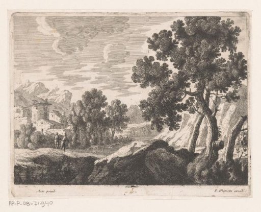 Landscape with two travelers