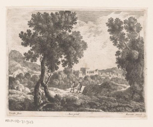Landscape with two walkers
