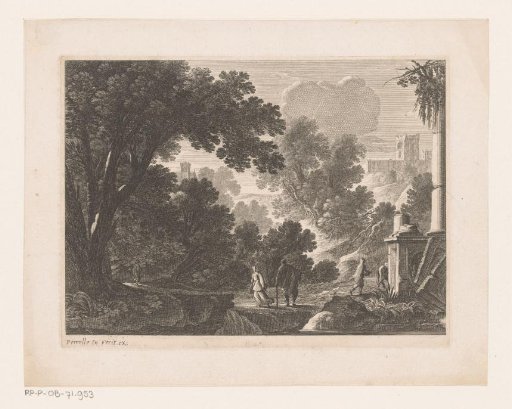 Landscape with figures near a ruin